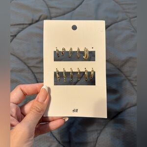 H&M Elegant Gold Earring Collection (miss one earring ), never used